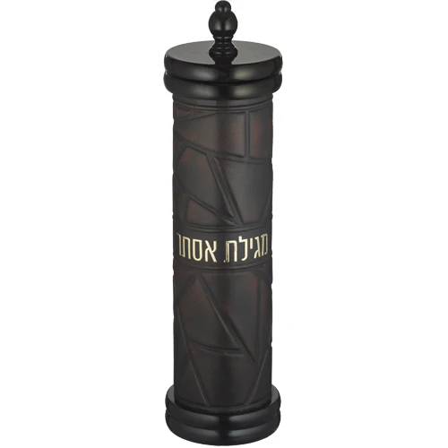 בית מגילה אשכנזי מתפרק עץ + אקריליק עם פלקטה עבור קלף 50 ס"מ