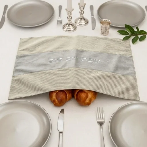כיסוי חלה דמוי עור עם אותיות בולטות - Image 2