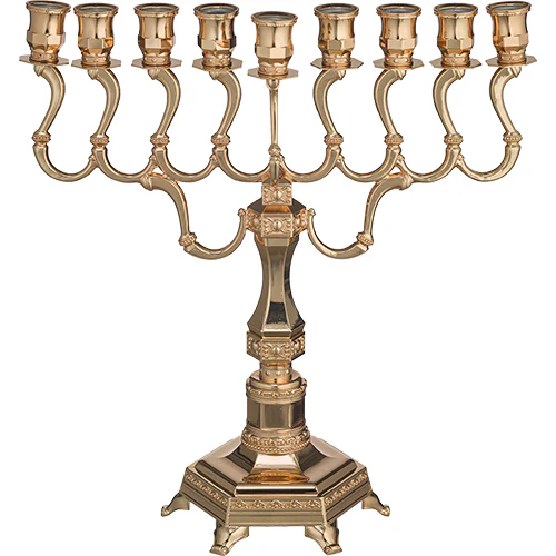 חנוכייה מהודרת "יהלום" ציפוי "רוז גולד" 36 ס"מ