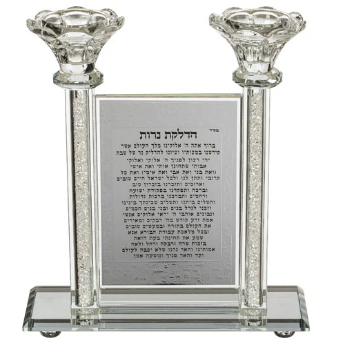 פמוטי קריסטל מהודר הדלקת נרות 21 ס"מ