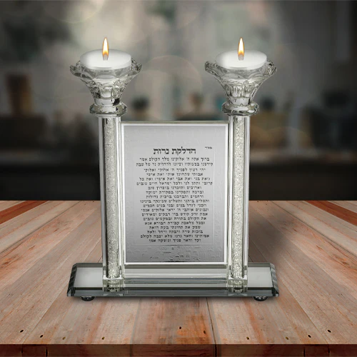 פמוטי קריסטל מהודר הדלקת נרות 21 ס"מ - Image 3