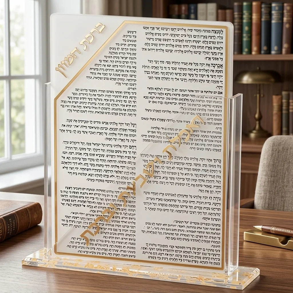 מעמד פרספקס נוסח עדות המזרח 18X23 ס"מ עם 7 ברכונים - זהב - Image 2