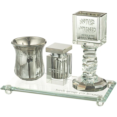 סט הבדלה מהודר מקריסטל 22x11 ס"מ