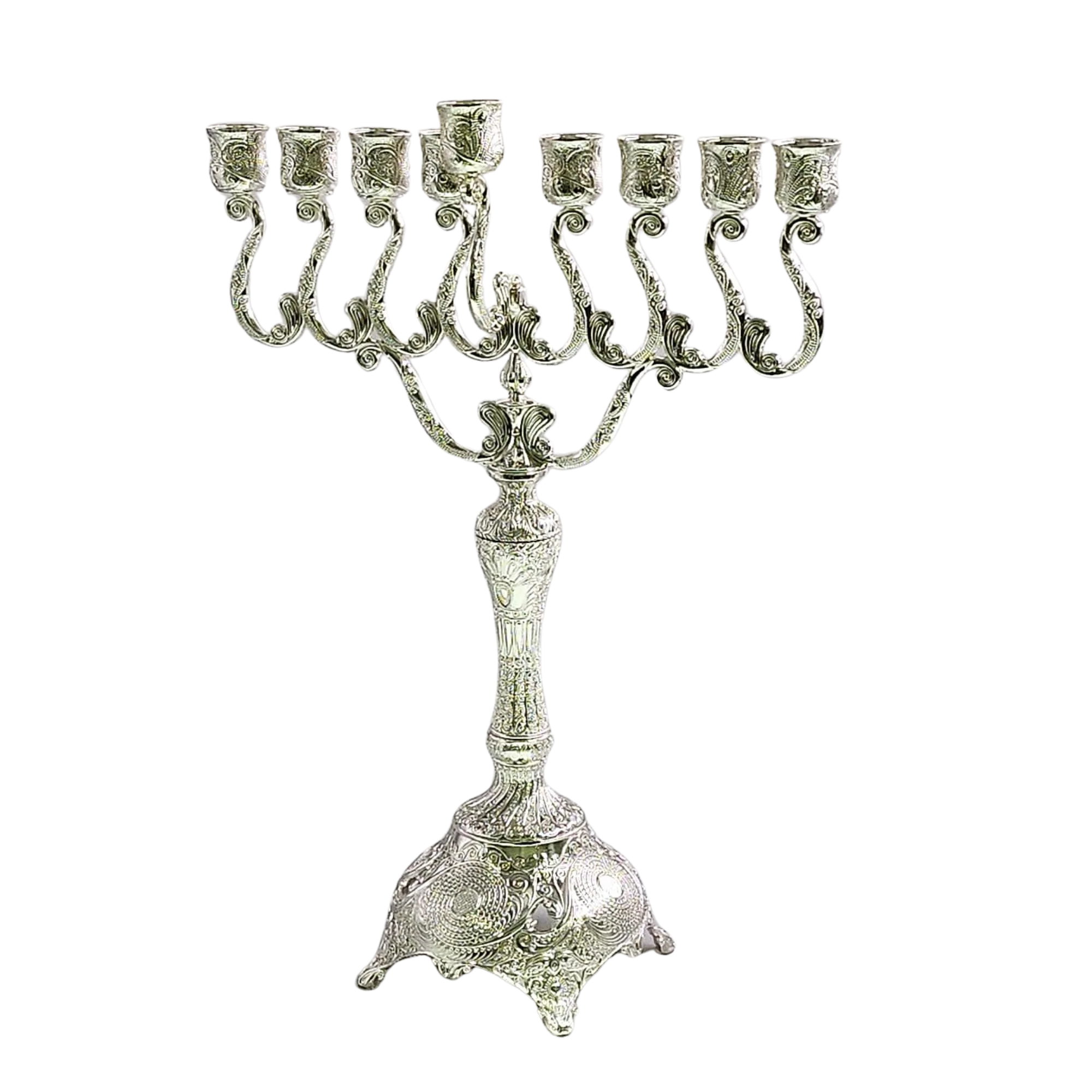 חנוכיה פיליגרן מוכספת 25X34 ס"מ
