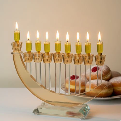 חנוכייה קריסטל יוקרתית לחנוכה – גובה 20 ס"מ - Image 2
