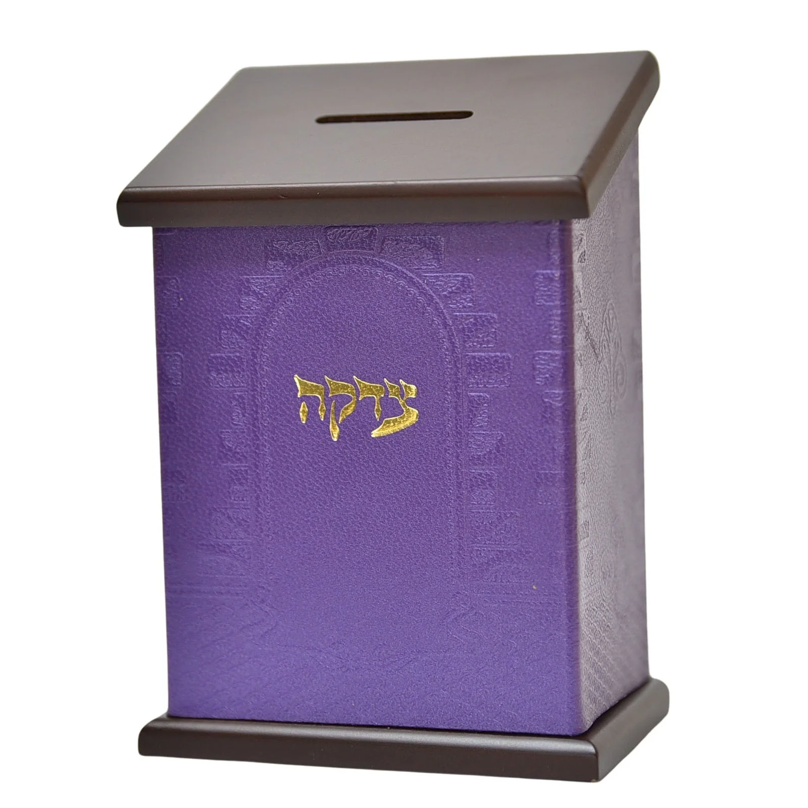 קופת צדקה מעץ ועור איכותי לתליה או לשולחן - Image 18