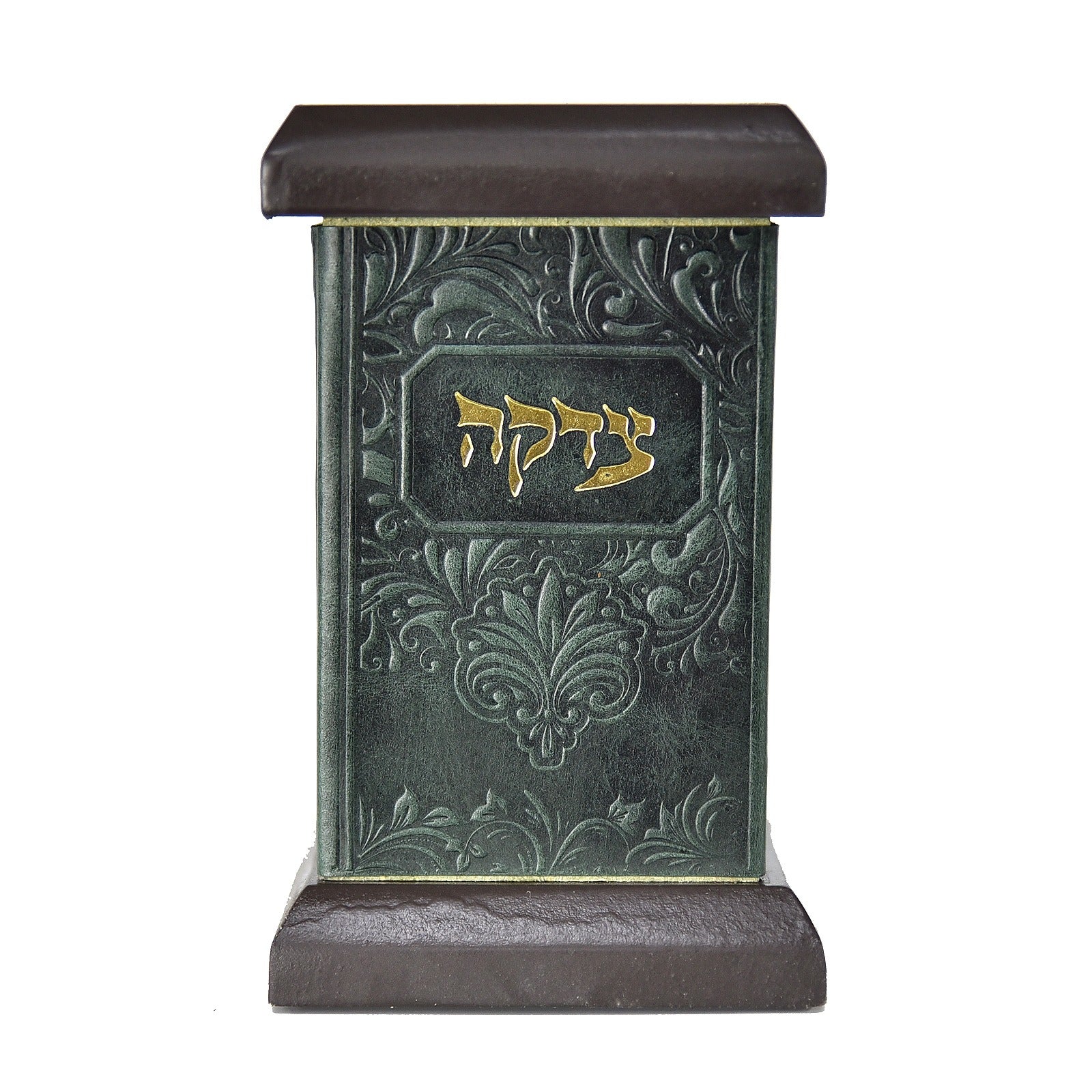 קופת צדקה מרובעת שולחנית בציפוי עור - Image 10
